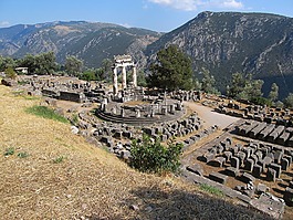 古色古香的寺廟,廢墟,德爾福