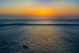 日落,海,顏色