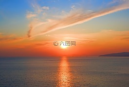 太陽,海,日落