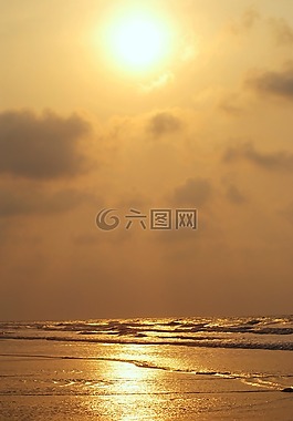 水,天空,海灘