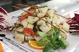 菜,沙拉,番茄