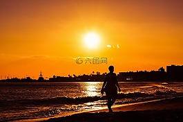 日落,黃昏,太陽