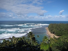 夏威夷,海灘,岸