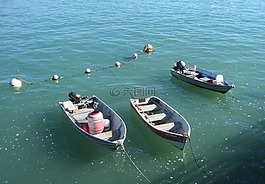 海,漁船,海洋