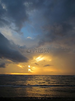 夏威夷,海洋,日出