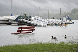 雨,湖,高水