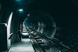黑暗,灯,铁路