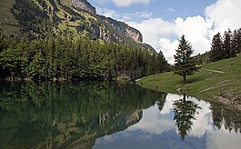湖,鏡像,瑞士