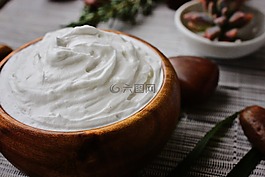 奶油,碗,巖