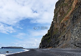 海滩,悬崖,冰岛