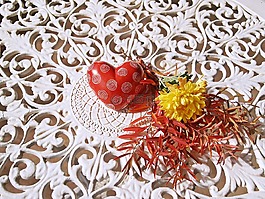 心,紅色,鐵花邊