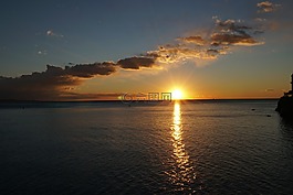夕陽大海,abendstimmung,云