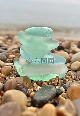 海滩玻璃,海岸,海滩