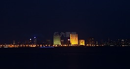 孟買,夜,天際線