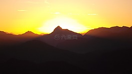 日出,山,上午