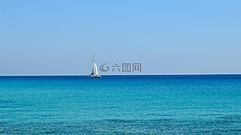 海,地平線,藍(lán)色