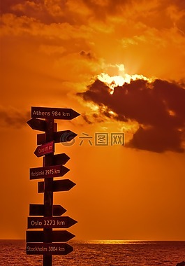 路标,标志,距离