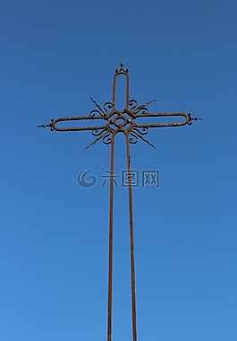 十字,天空,藍(lán)色