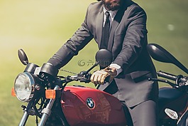 成人,胡子,自行車