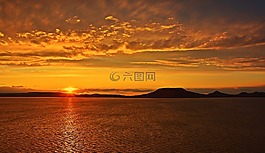 巴拉頓湖,傍晚時分,日落