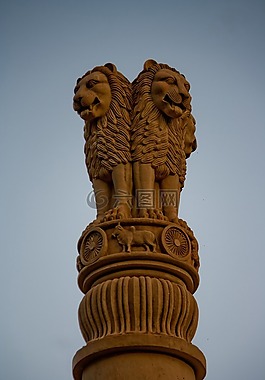 獅子,雕像,列