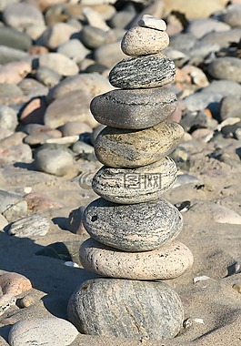 海灘,石頭,播放