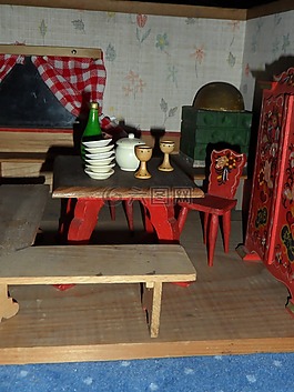 娃娃屋,老,家具