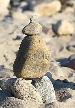 海灘,石頭,播放