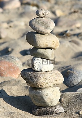 海灘,石頭,播放