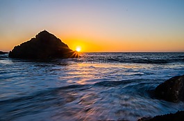 海,長時間曝光,流