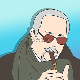 那位老人,吸煙,香煙