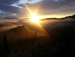 日落,太陽,歡快