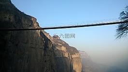 橋,山谷,山