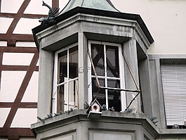 fachwerkhaus,灣窗口,老房子