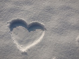 心臟,雪,冬天