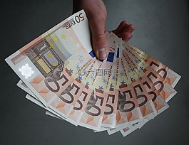 歐元,紙幣,手