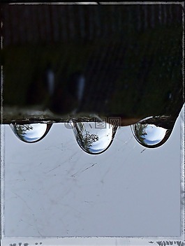雨滴,反思,特寫