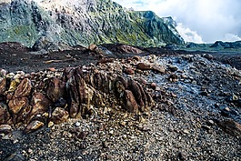火山,石,自然
