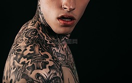 時(shí)尚,嘴唇,男子