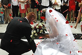 婚禮,年輕情侶,婚姻