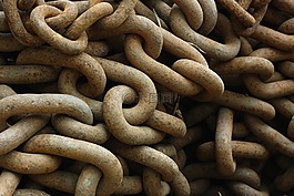 链,生锈的,褐色