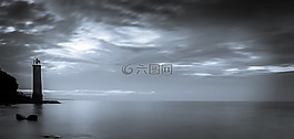 海,燈塔,海洋