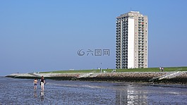 北海,海灘,德國