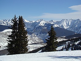 山,全景圖,滑雪