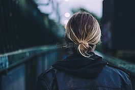 成人,后视图,黑色皮夹克
