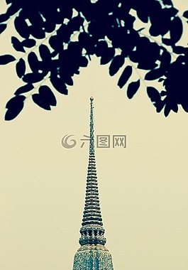 廟,屋頂,寶塔