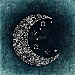 月球,明星,抽象