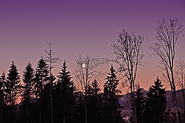 abendstimmung,月球,剪影