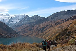 瑞士,湖,山