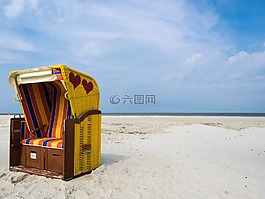 沙滩椅,海滩,海